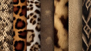 多样动物纹理皮革展示