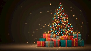 璀璨圣诞树与缤纷礼物
