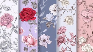 花卉图案墙纸系列展示