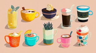 多彩创意饮品插画集合