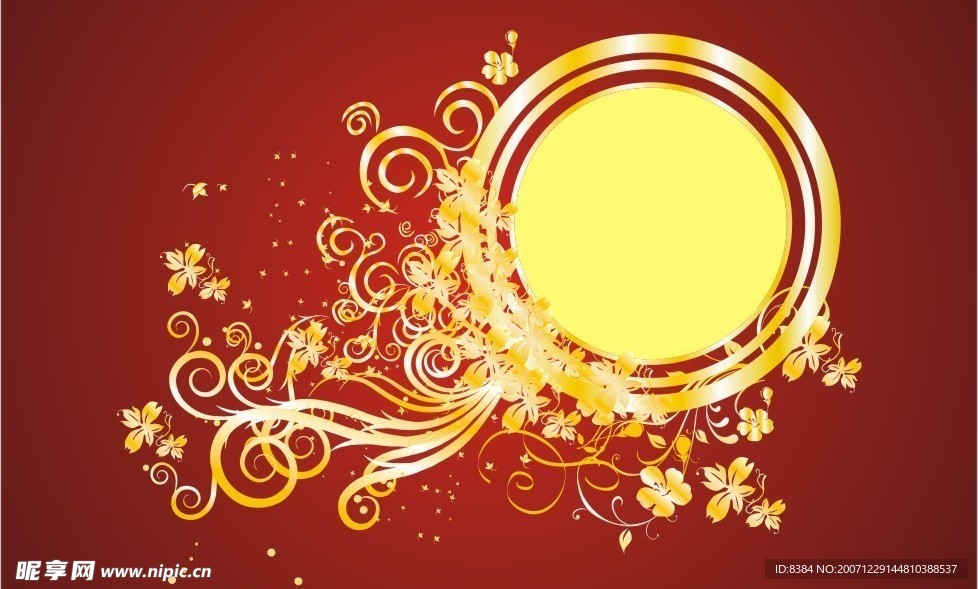 金色华丽花纹矢量素材7