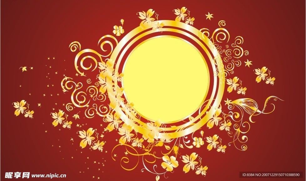 金色华丽花纹矢量素材9