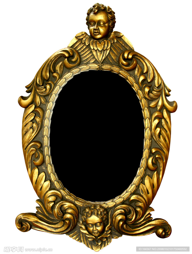 金色欧式华丽画框分层素材