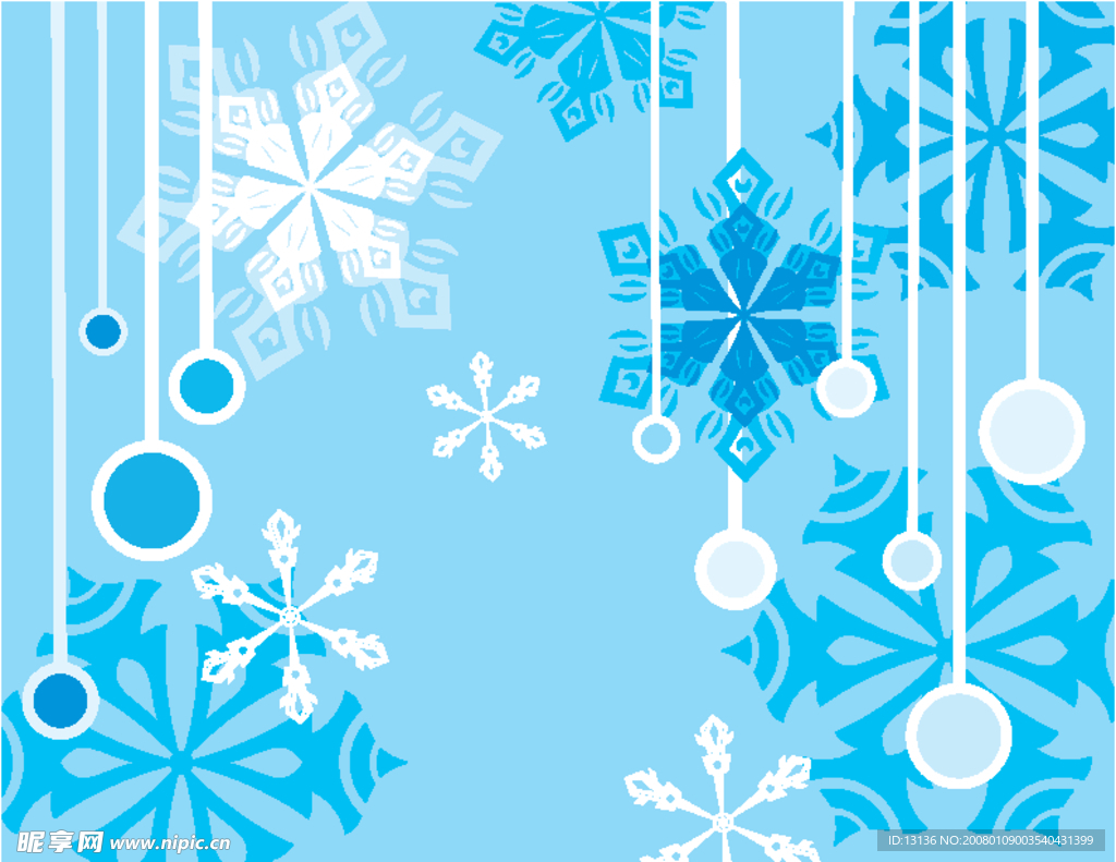 美丽的宝蓝色冬季花纹
