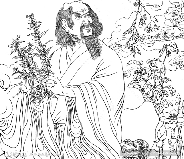 炎帝神农氏遍尝百草图