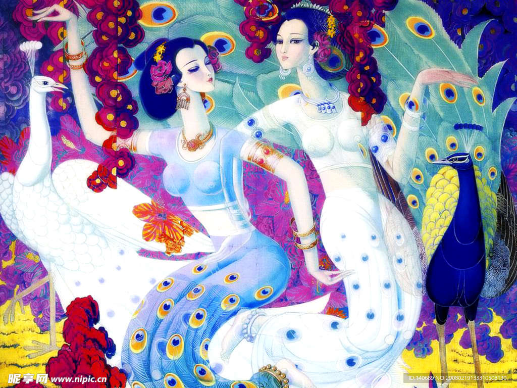 古典装饰画人物