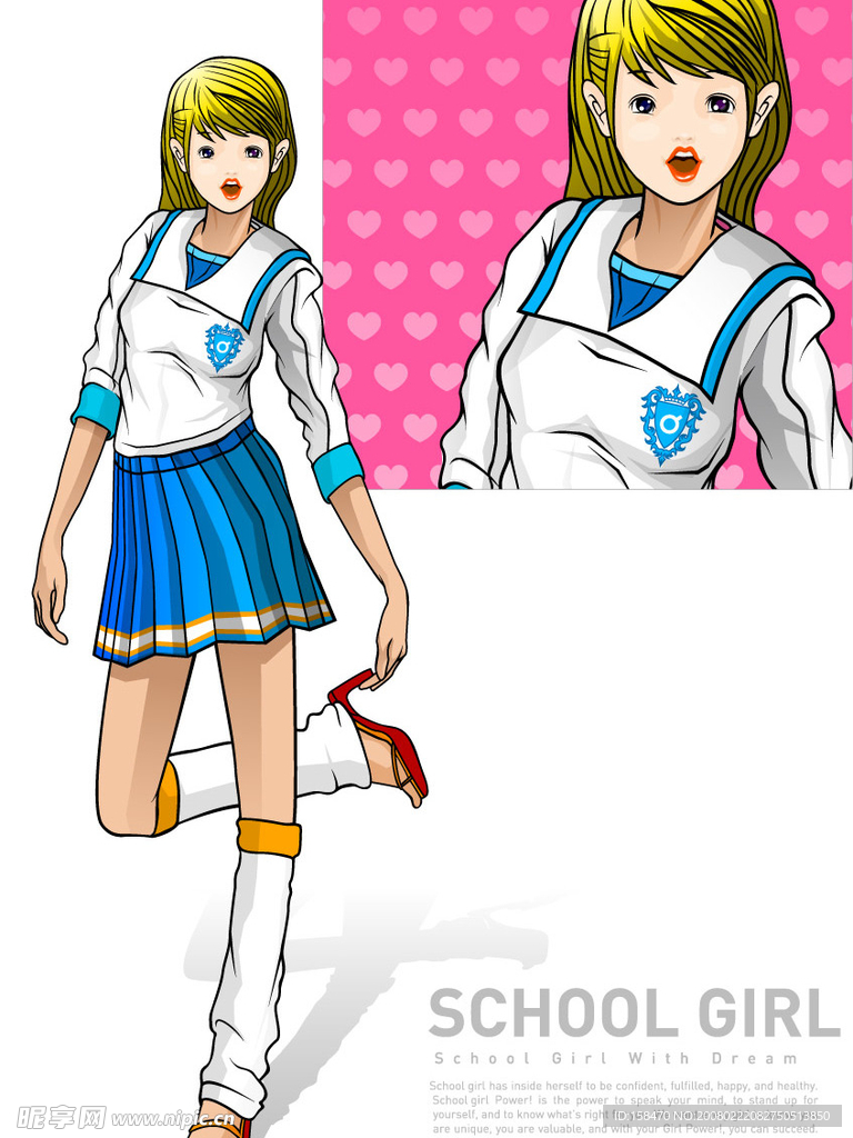 矢量女生插画049