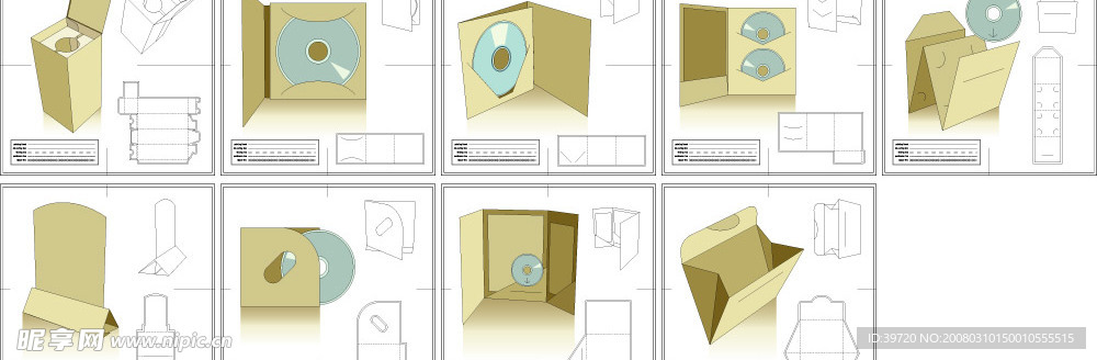 9款包装设计与刀模文件矢量素材