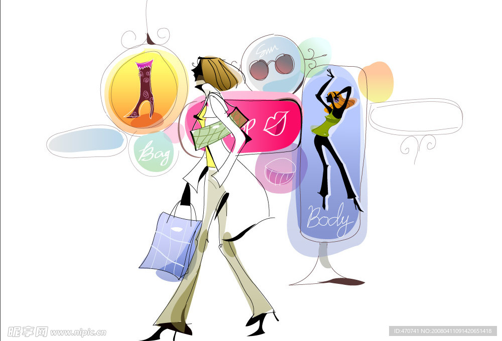 时尚 潮流  抽象美女桌面