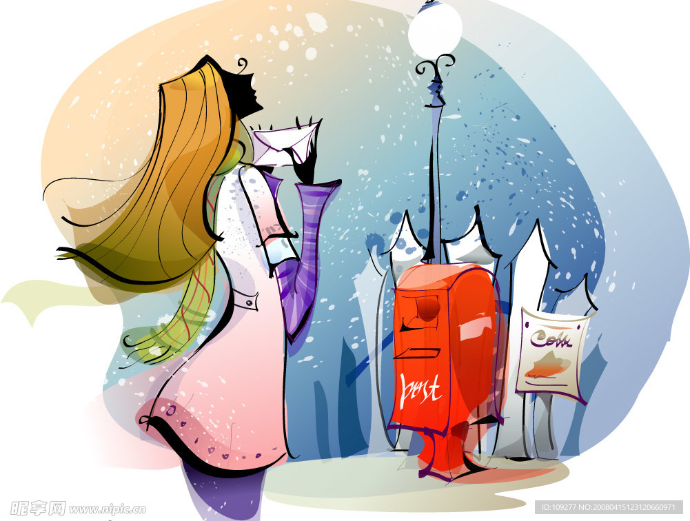 时尚女孩插画