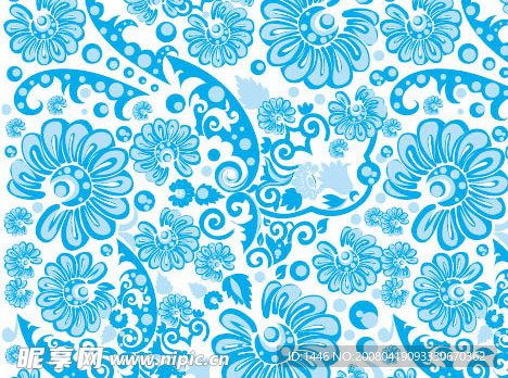 蓝色花纹背景