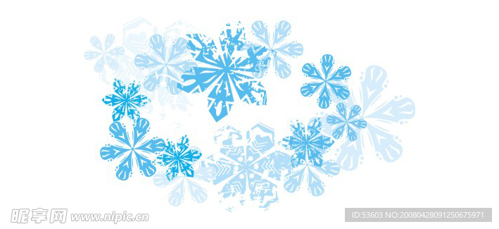 精品 蓝色 雪花 矢量 底纹
