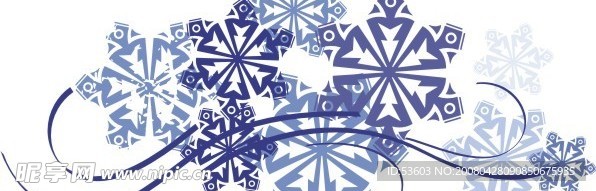 精品 蓝色 雪花