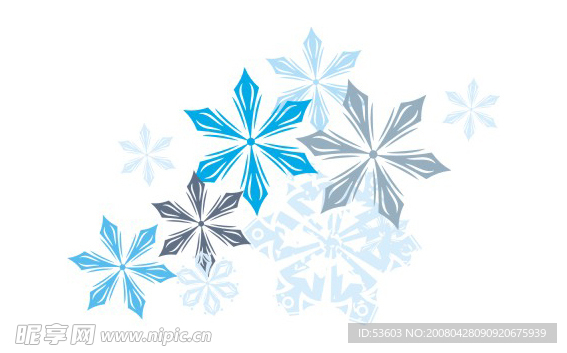 精品 蓝色 雪花