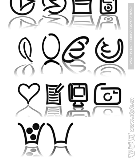 黑色线条组成的图形图标png