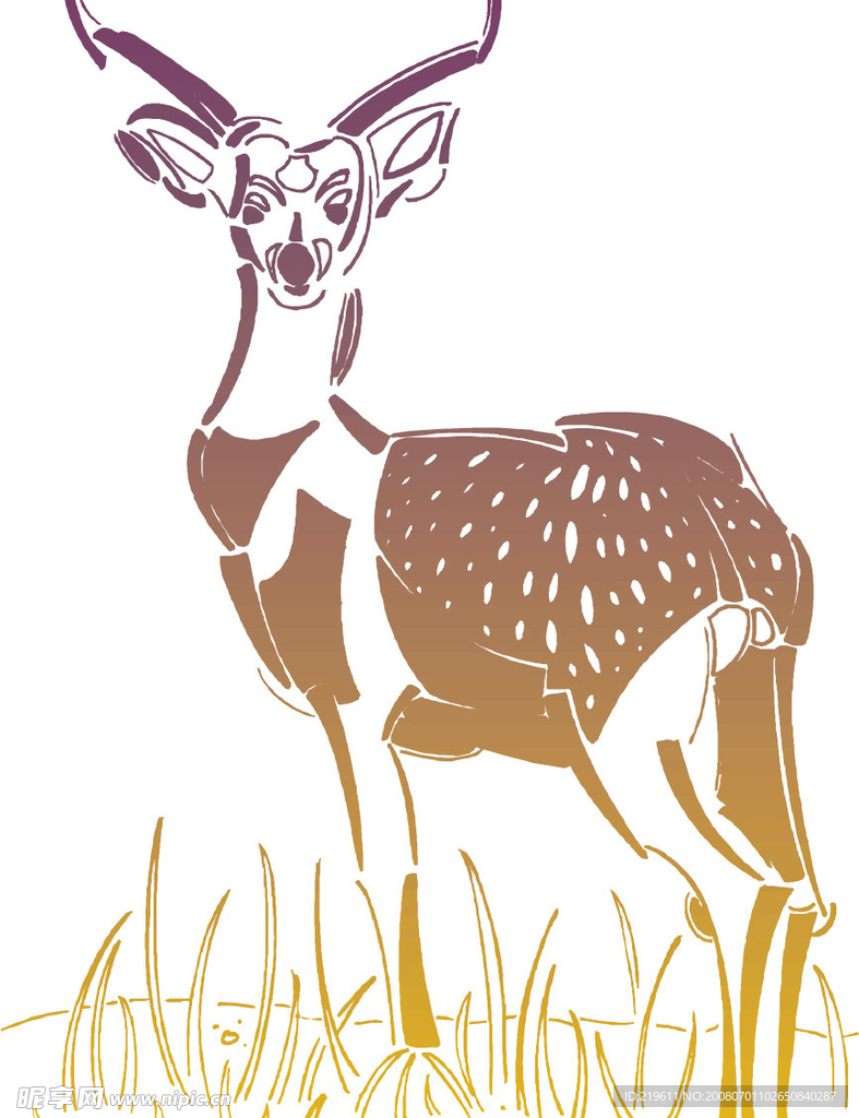 矢量的梅花鹿