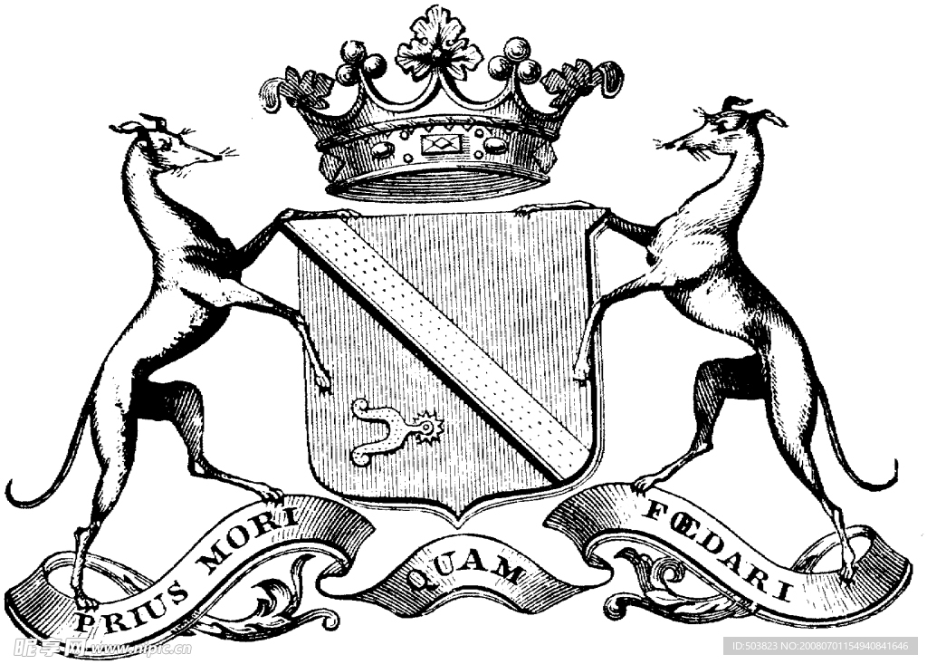 欧式 皇冠 素描