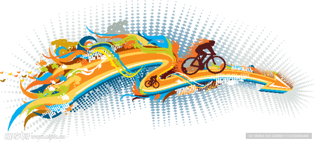潮流自行车运动元素