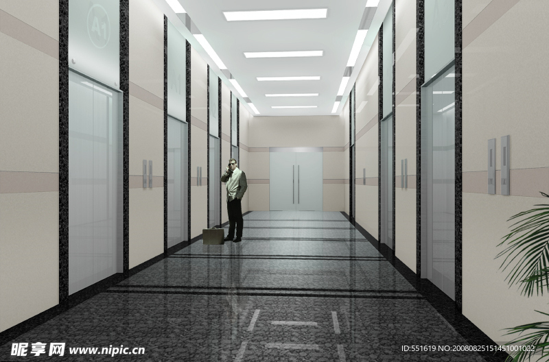 枫蓝大厦电梯厅