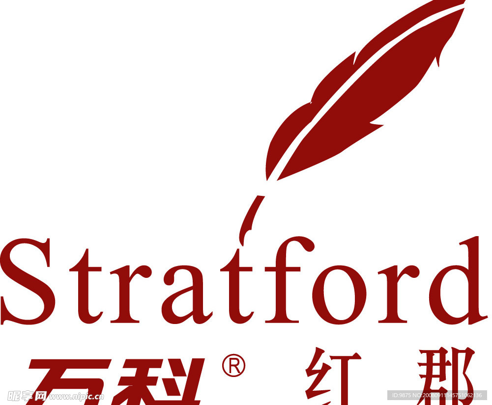 红郡 地产标志矢量图