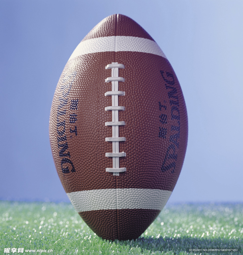 绿草坪上的橄榄球