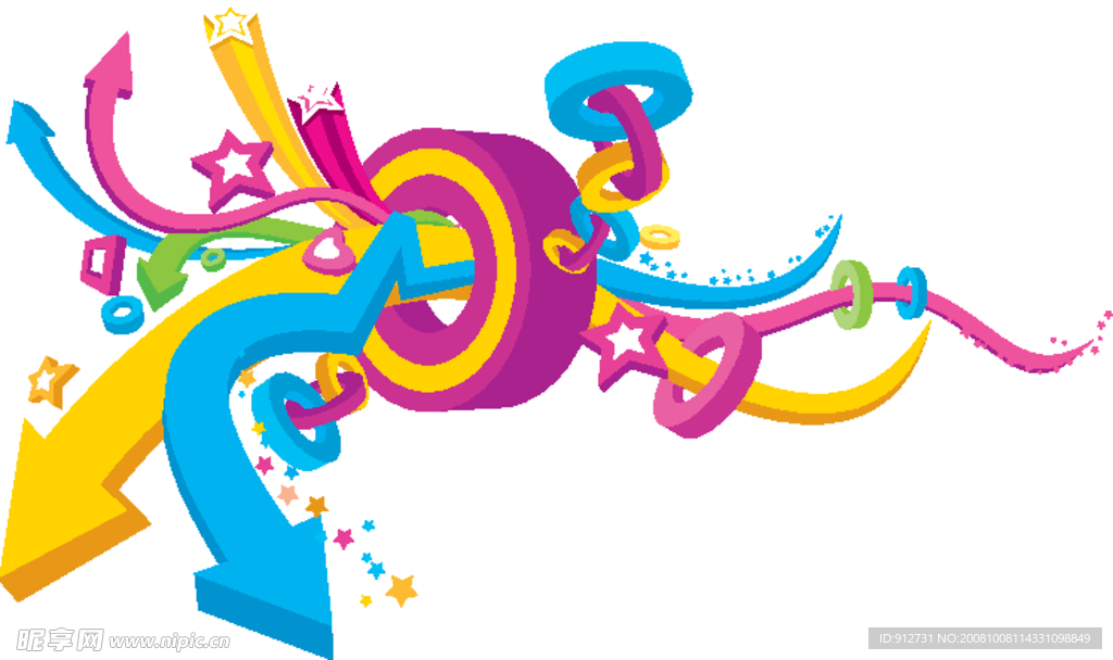 缤纷色彩卡通箭头