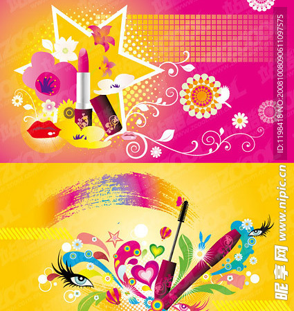 彩妆主题矢量素材