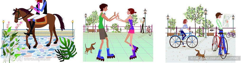 超级精彩矢量韩国侧面情侣系列素材