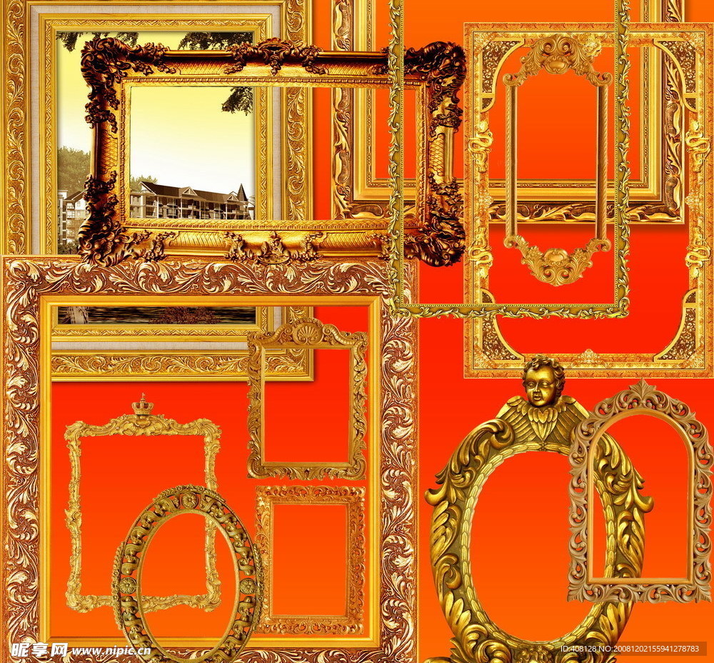 精美金色欧式古典画框