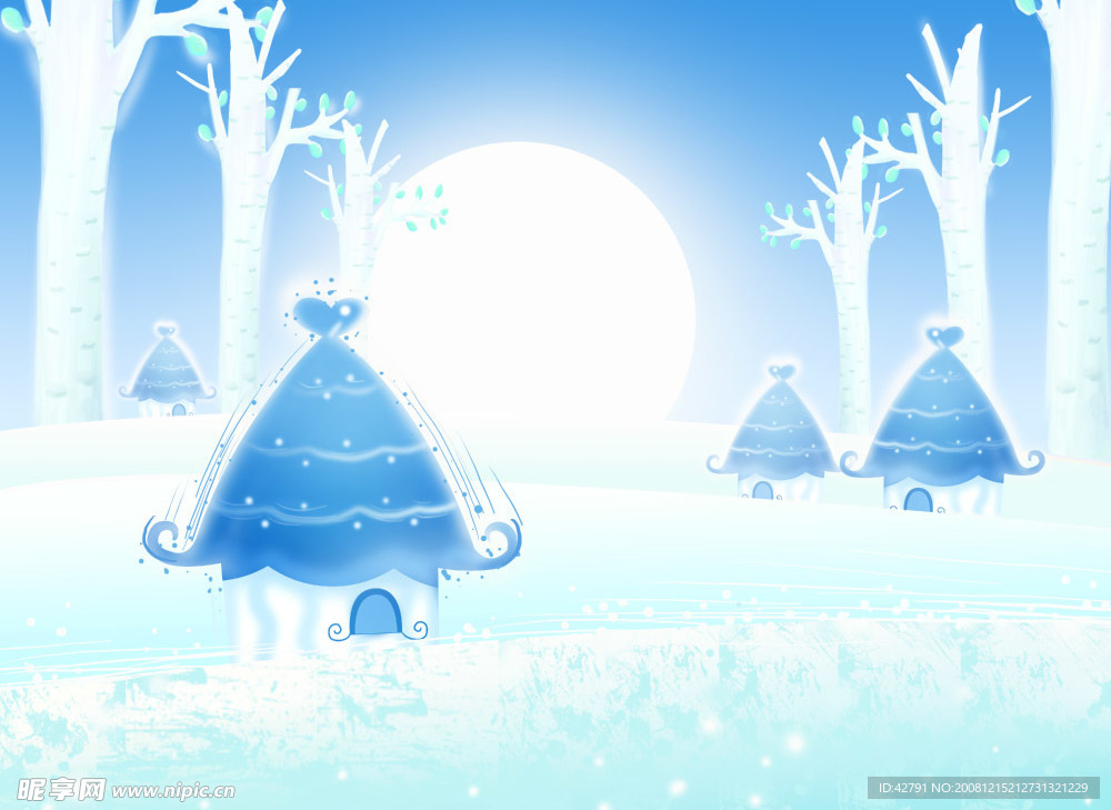 雪国故事儿童插画全