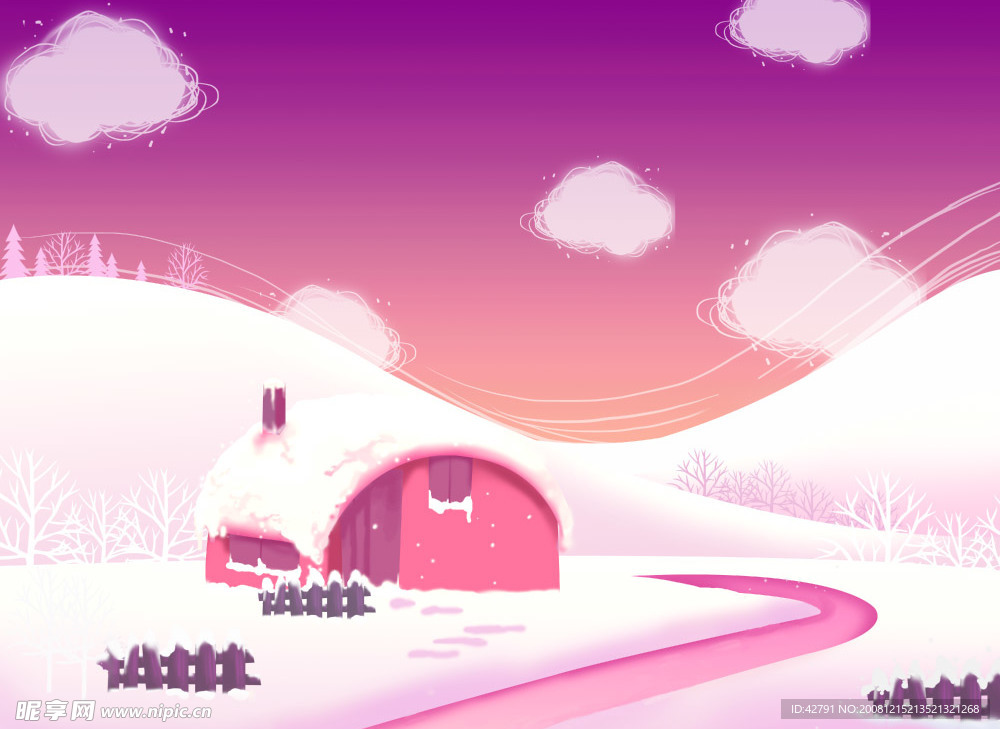 雪国故事儿童插画全