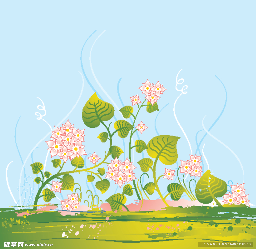 精美植物花藤矢量图