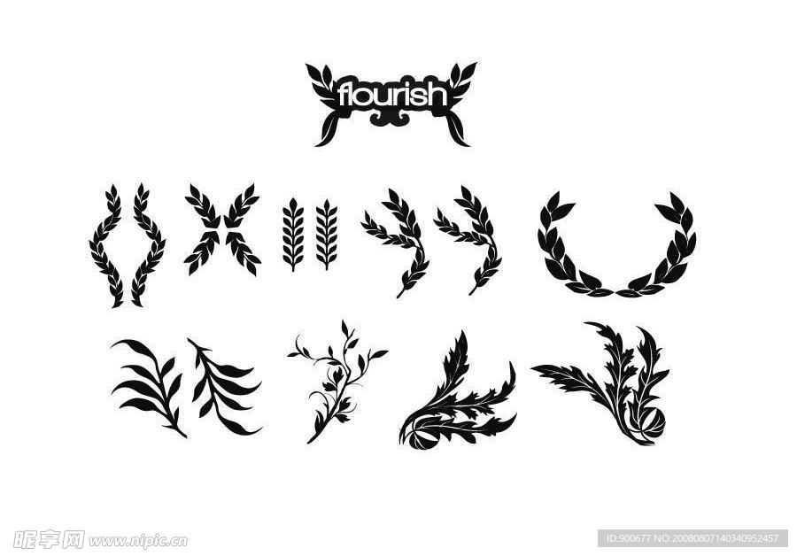 经典国外矢量橄榄枝