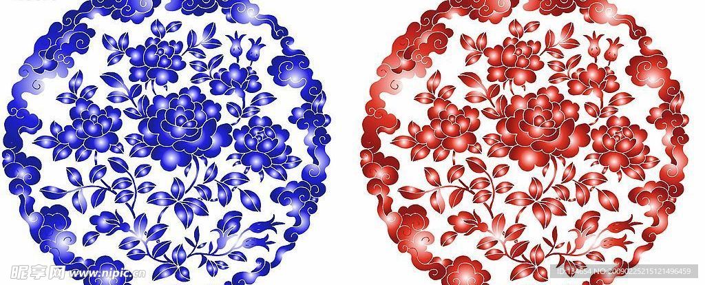 漂亮的青花底纹