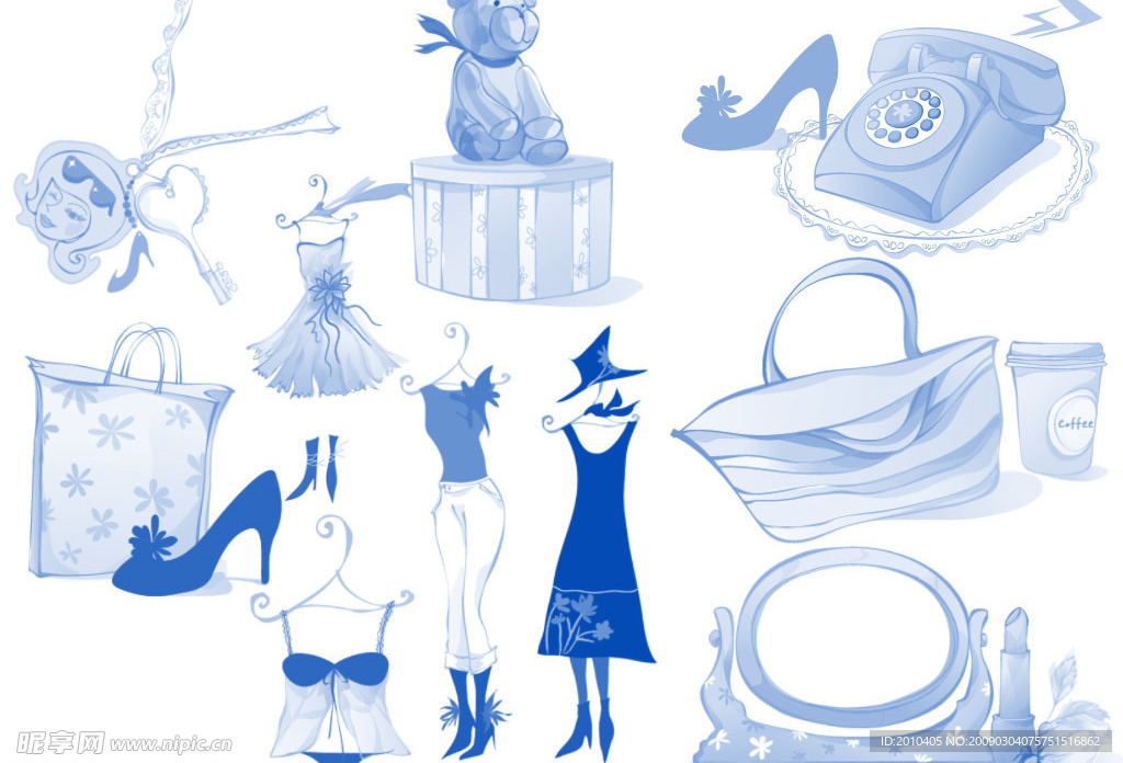 卡通风格女性用品笔刷