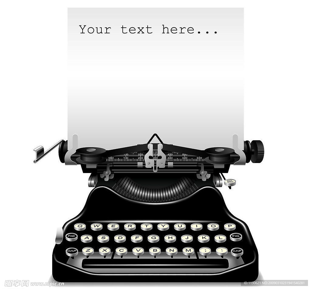 老式打字机 逼真 黑白