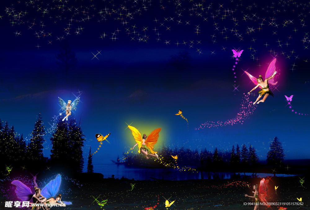 梦幻湖畔夜精灵