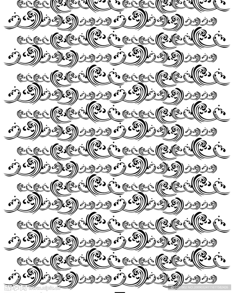 矢量海浪底纹花纹