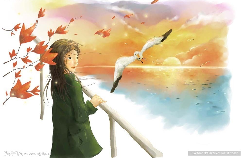 花的心语韩国卡通漫画写真设计模板