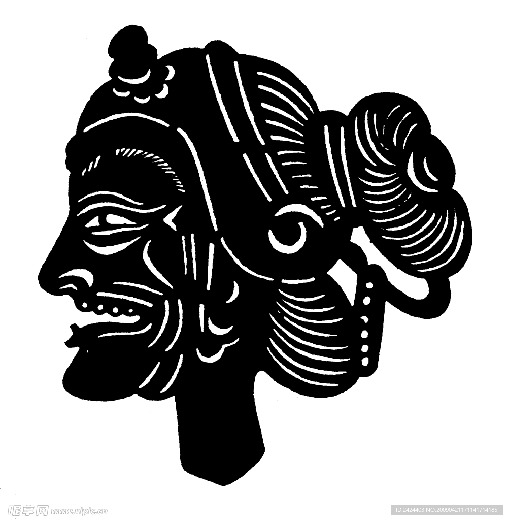 皮影戏老妪头像