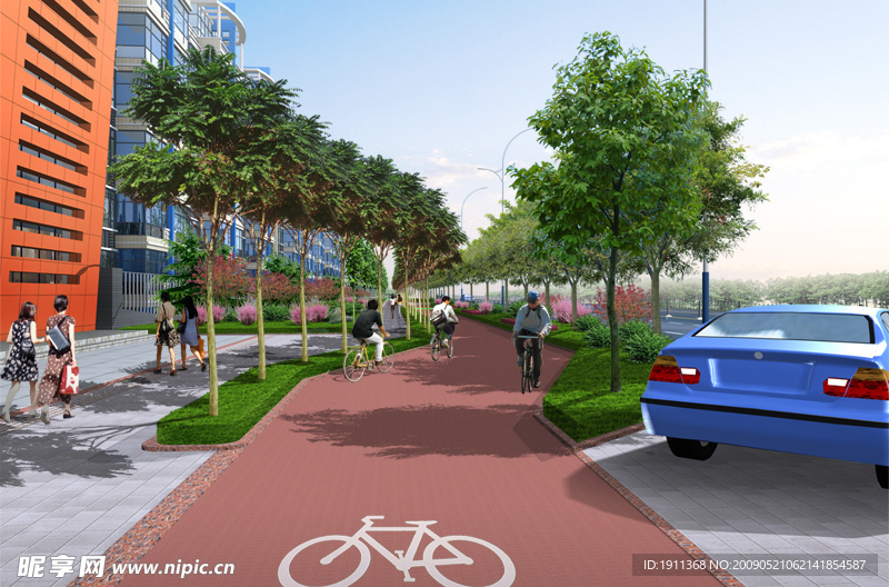 街道景观效果图