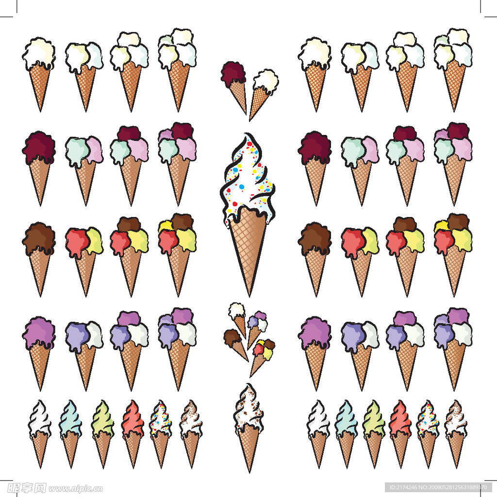 冰淇淋 矢量 素材 EPS