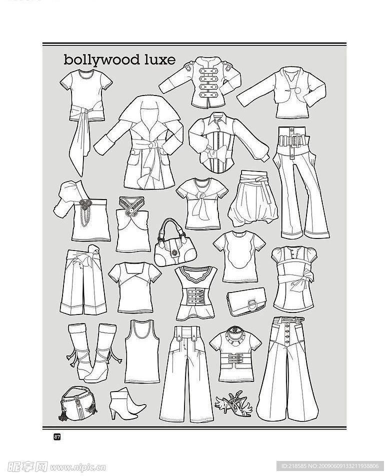 巴黎女性冬季时装花纹