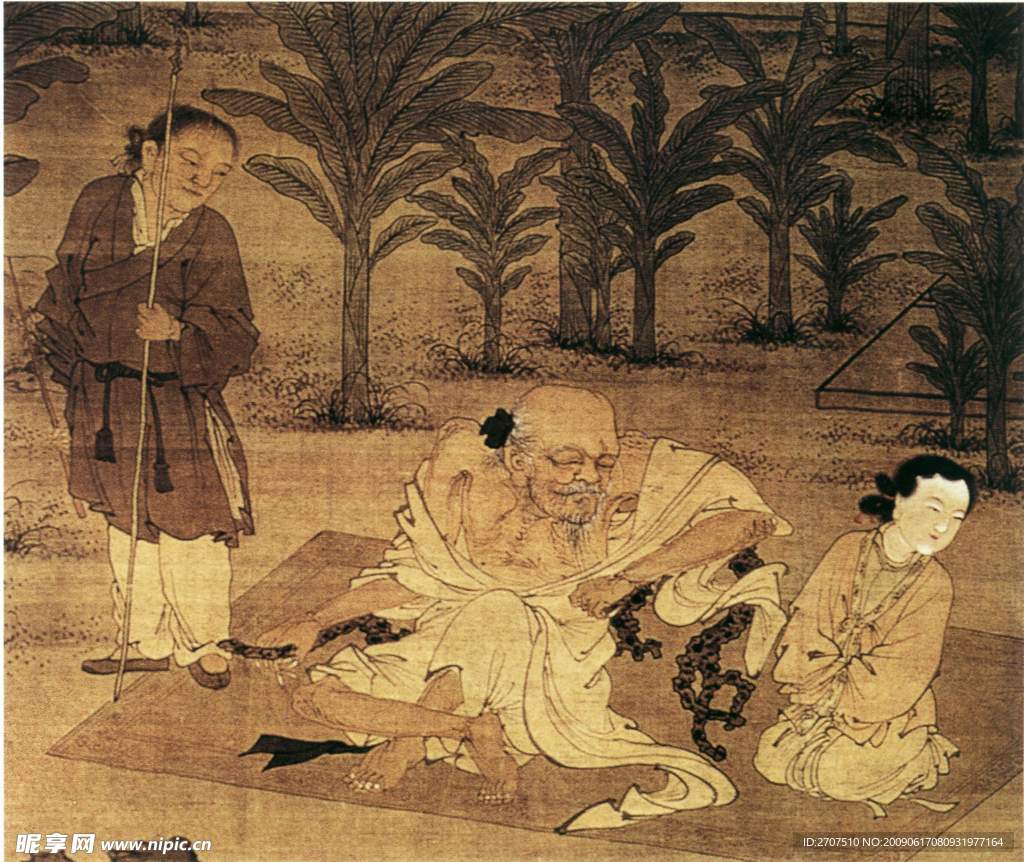 中国画 人物 老头