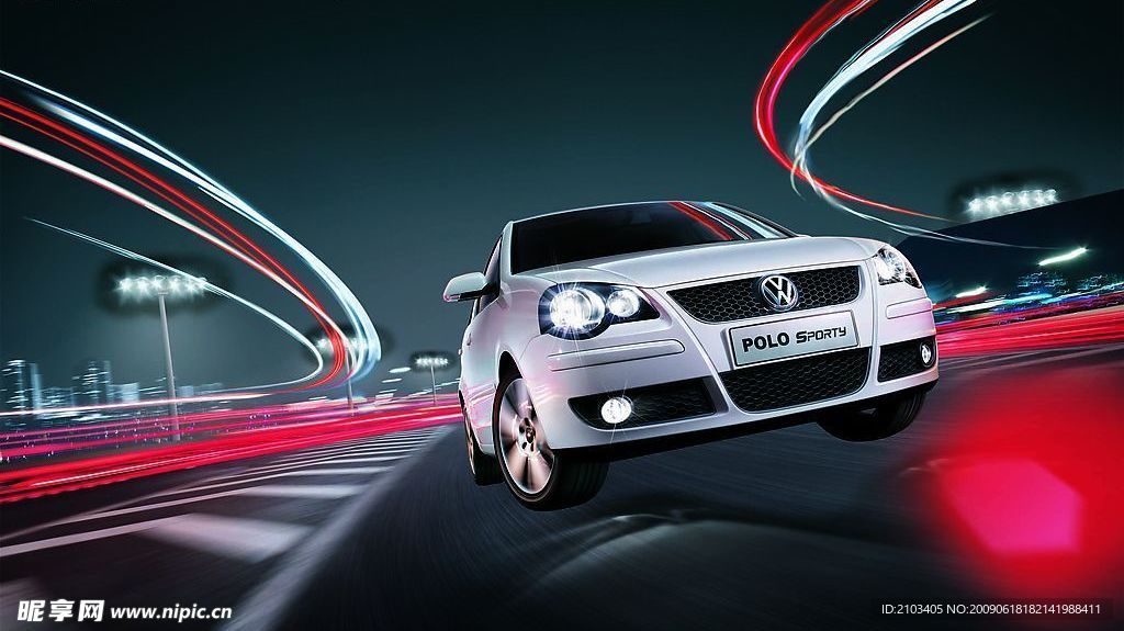 polo白车路灯分层