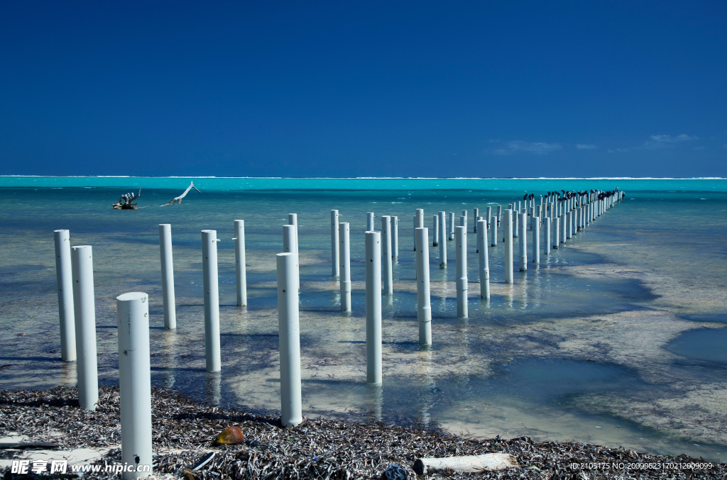 海岸浅滩 圆柱