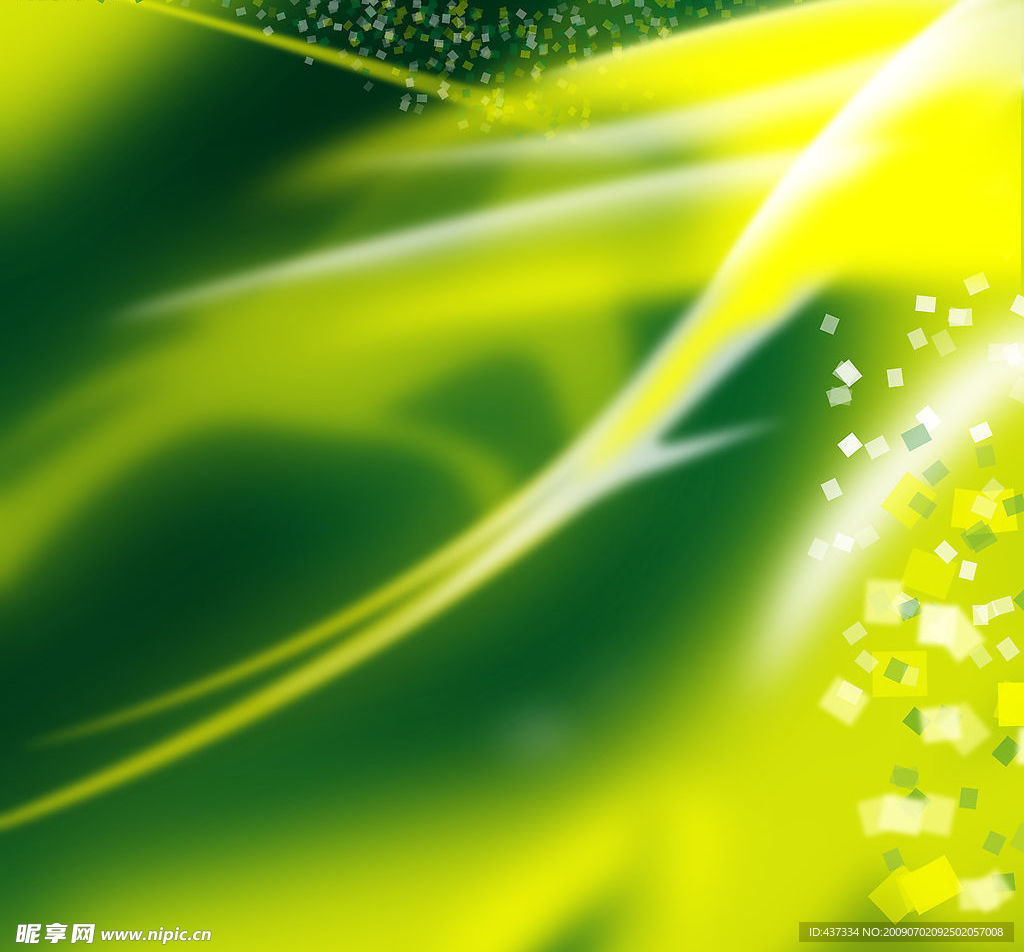 绿色幻彩线条背景素材