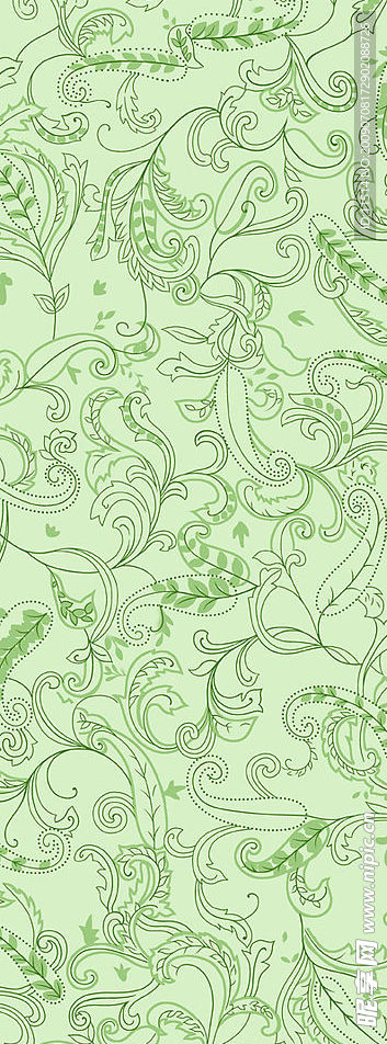 经典绿意花纹