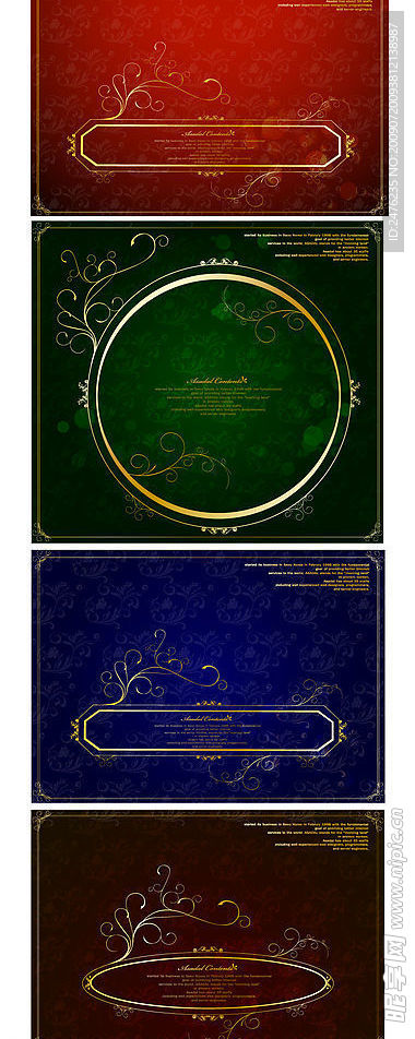 华丽金色花边边框矢量素材