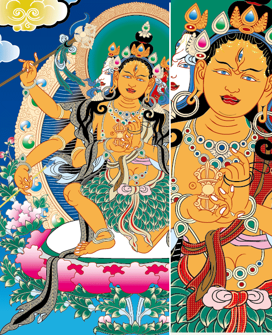 唐卡叶衣母矢量图